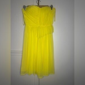 Mango Vibrant Yellow Strapless Dress size XS